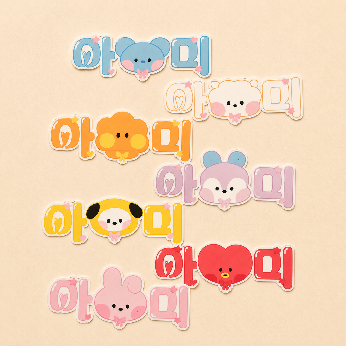 BT21 ARMY Sticker Set 💜 – 7 süße Designs