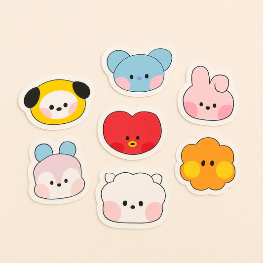 BT21 Cuties Sticker Set | 7 Fanmade K-Pop Sticker