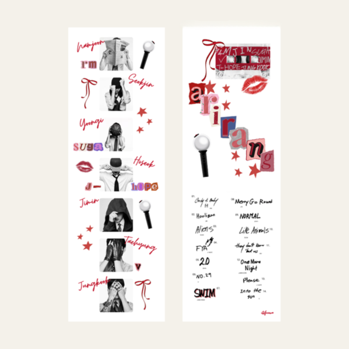 BTS „Arirang“ Lesezeichen | Fanmade K-Pop Bookmark