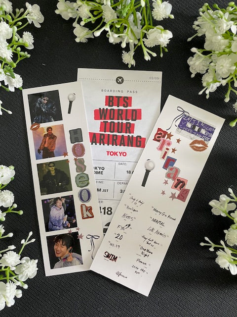 J-Hope BTS Bookmark Ticket Design Kpop Merch