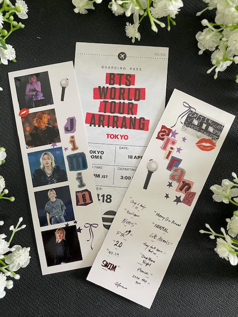Jimin BTS Bookmark Ticket Design Kpop Merch