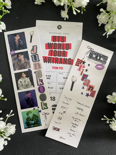 Jungkook BTS Bookmark Ticket Design Golden Maknae Kpop