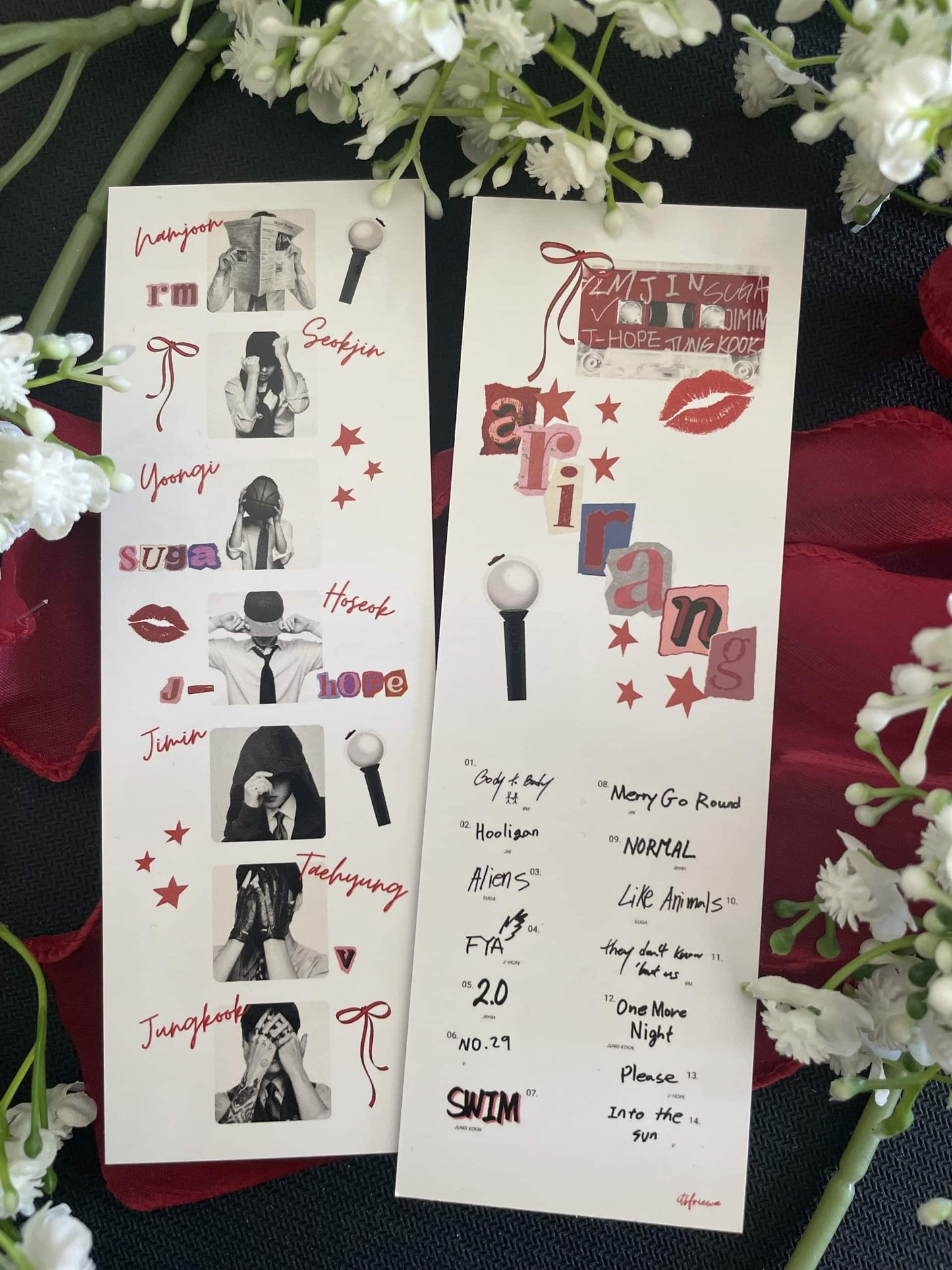 BTS Arirang Lesezeichen glänzend Fanmade Kpop Merch ARMY