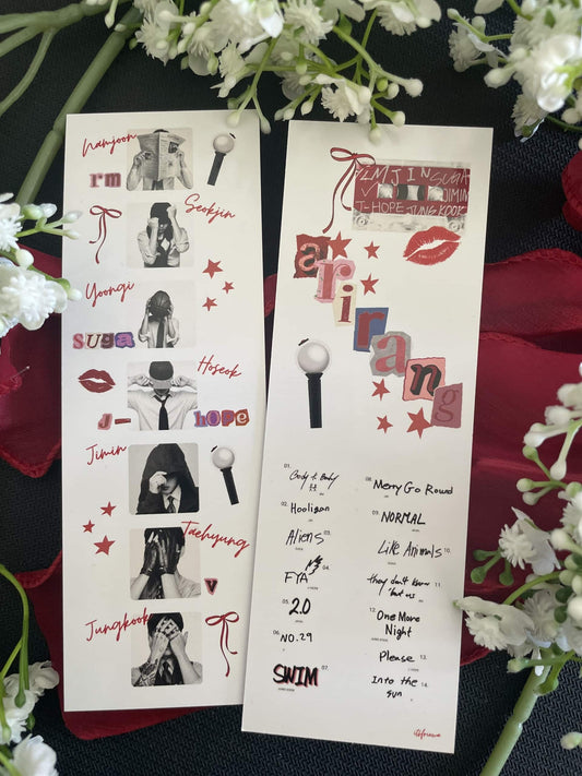 BTS Arirang Lesezeichen glänzend Fanmade Kpop Merch ARMY
