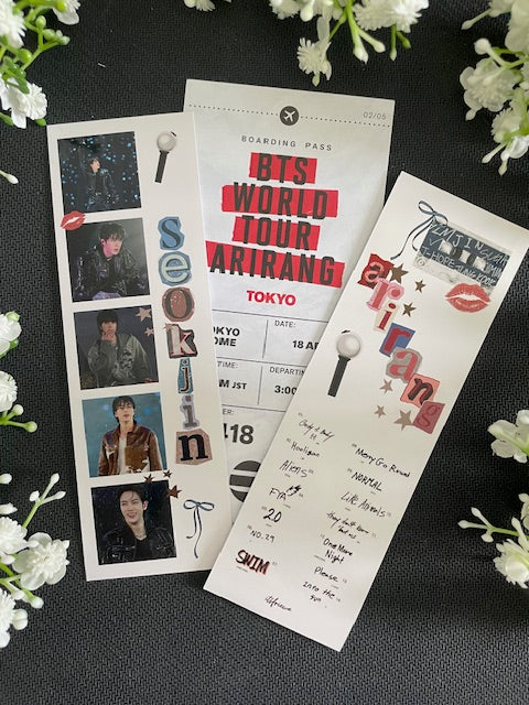 Jin BTS Bookmark Ticket Design Kpop Merch